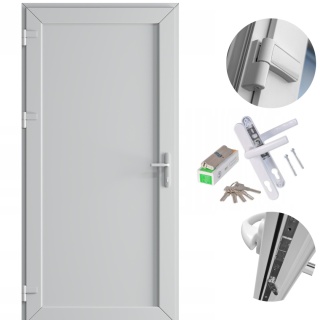 Drzwi Zewnętrzne PCV Pełne Panel 900X2050 Techniczne Białe