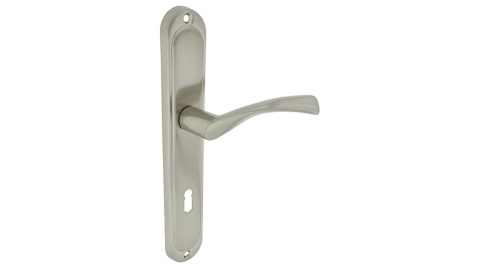 Klamka DAJANA 72 klucz nikiel satyna Długi szyld