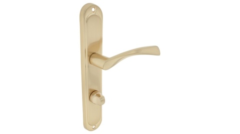 Klamka DAJANA 72 blokada wc mosiądz satyna Długi szyld