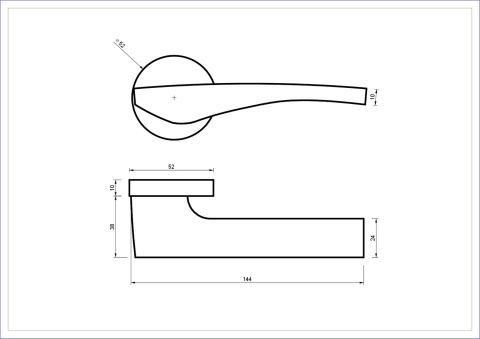 Klamka EMMA rozeta okrągła czarna BLITZ masywna