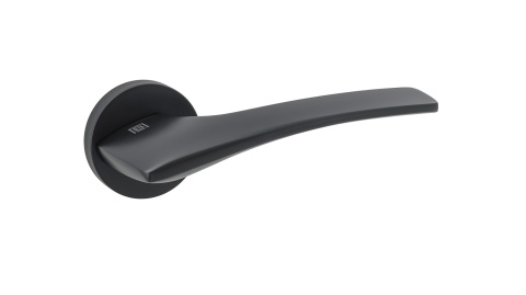 Klamka EMMA rozeta okrągła czarna BLITZ masywna