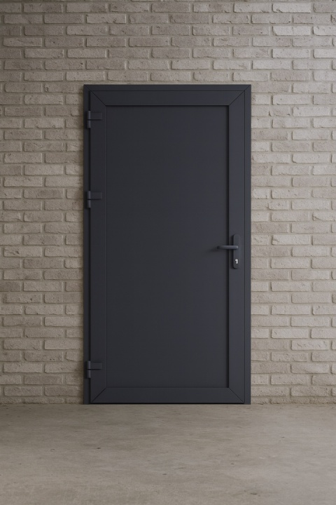 Drzwi Zewnętrzne PCV Pełne Panel 1000X2050 Techniczne Antracyt