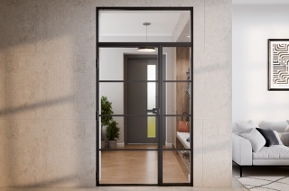 Drzwi Lumin LOFT 1080mm z naświetlem górnym + bocznym ze wzorem 4 pola NA WYMIAR