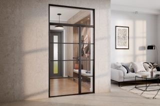 Drzwi Lumin LOFT 1080mm z naświetlem górnym + bocznym ze wzorem 4 pola NA WYMIAR