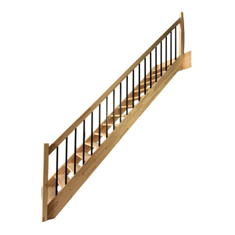 Schody MP MAX Ażurowe Rurka Czarna ø22 Pion Proste Sosnowe Balustrada