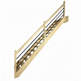 Schody MP MAX Ażurowe Tralka Czarna 22x22 Poziom Proste Sosnowe Balustrada