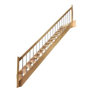 Schody MP MAX Ażurowe Rurka Srebrna ø22 Pion Proste Sosnowe Balustrada