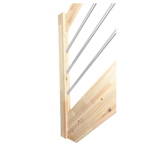 Schody MP MAX Ażurowe Rurka Srebrna ø22 Pion Proste Sosnowe Balustrada