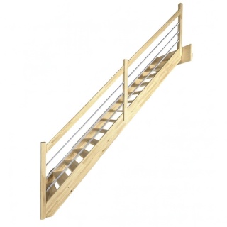 Schody MP MAX Ażurowe Tralka Srebrny 22x22 Poziom Proste Sosnowe Balustrada