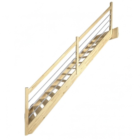 Schody MP MAX Ażurowe Tralka Srebrny 22x22 Poziom Proste Sosnowe Balustrada