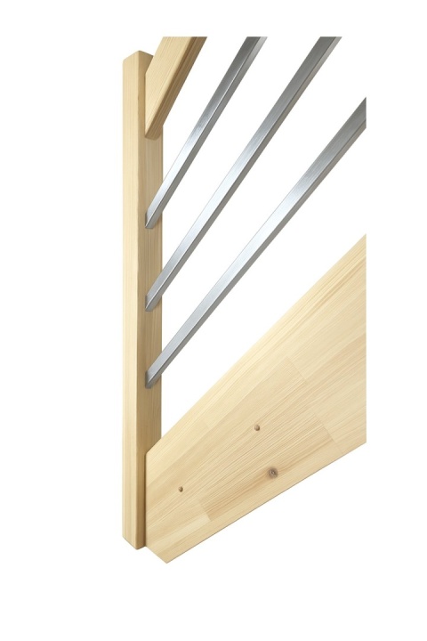 Schody MP MAX Ażurowe Tralka Srebrny 22x22 Poziom Proste Sosnowe Balustrada