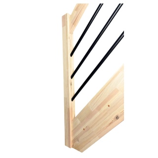 Schody MP MAX Ażurowe Rurka Czarna ø22 Pion Proste Sosnowe Balustrada