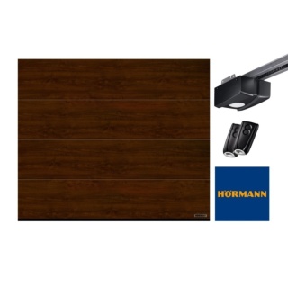 Brama 2500 x 2125 IsoMatic Garażowa Segmentowa Hormann z napędem Dark Oak "L"