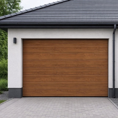 Brama 2500 x 2125 IsoMatic Garażowa Segmentowa Hormann z napędem Złoty Dąb "M"