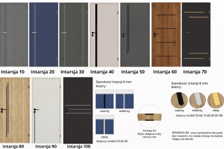 Drzwi Intarsja Voster Różne Modele i Kolory Bezprzylgowe/Przylgowe/Rewersyjne