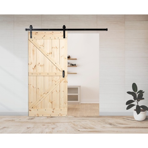 Drzwi Przesuwne Loft Sosna z systemem przesuwnym LOFT Opcja Kornik