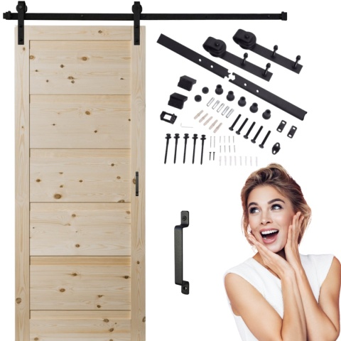 Drzwi Przesuwne Sekstet Pełne sosna z systemem przesuwnym LOFT Opcja