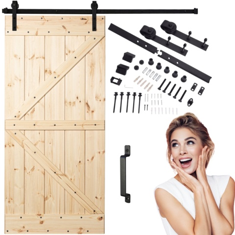 Drzwi Przesuwne Loft Sosna z systemem przesuwnym LOFT Opcja Kornik