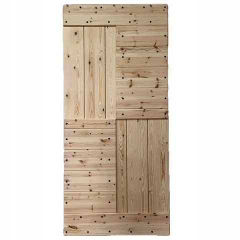 Drzwi Przesuwne Domino Sosnowe z systemem przesuwnym LOFT Opcja Kornik