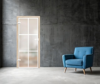 Drzwi Szklane Loftowe GRAF 64 Erkado z Ościeżnicą Kolory z Okuciami Zestaw Konfiguracja