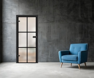 Drzwi Szklane Loftowe GRAF 62 Erkado z Ościeżnicą Kolory z Okuciami Zestaw Konfiguracja