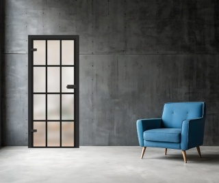 Drzwi Szklane Loftowe GRAF 35 Erkado z Ościeżnicą Kolory z Okuciami Zestaw Konfiguracja