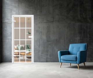 Drzwi Szklane Loftowe GRAF 37 Erkado z Ościeżnicą Kolory z Okuciami Zestaw Konfiguracja