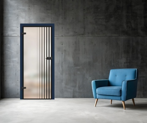 Drzwi Szklane Loftowe GRAF 41 Erkado z Ościeżnicą Kolory z Okuciami Zestaw Konfiguracja