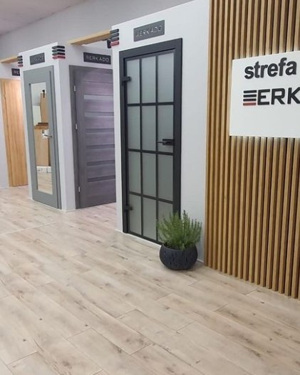 Drzwi Szklane Loftowe GRAF 34 Erkado z Ościeżnicą Kolory z Okuciami Zestaw Konfiguracja