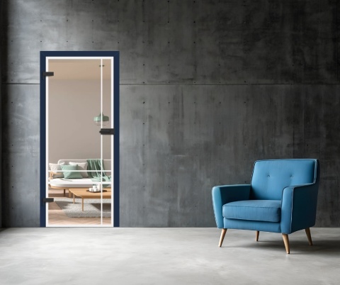 Drzwi Szklane Loftowe GRAF 34 Erkado z Ościeżnicą Kolory z Okuciami Zestaw Konfiguracja