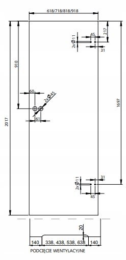Drzwi Szklane Plato Tafla Szkło Przeźroczyste z Ościeżnicą Kolory Okucia Voster Konfiguracja