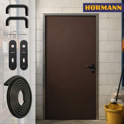 Drzwi Techniczne Brązowe Hormann ZK ISO 100cm 1000 x 2000