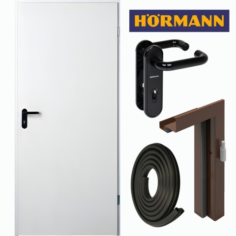 Drzwi techniczne białe RAL9002 solidne