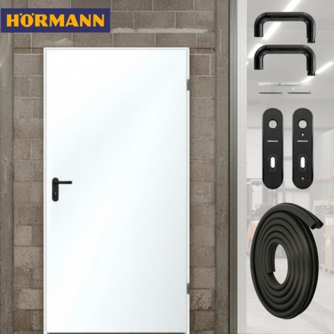 Drzwi przemysłowe białe RAL9002 stalowe