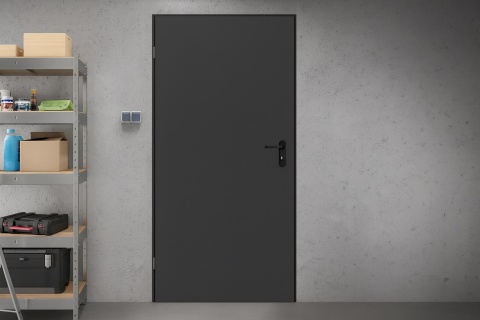 Drzwi techniczne białe RAL9002 garażowe