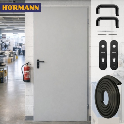 Drzwi Techniczne Szare Hormann ZK ISO 80cm 800 x 2000 RAL7035