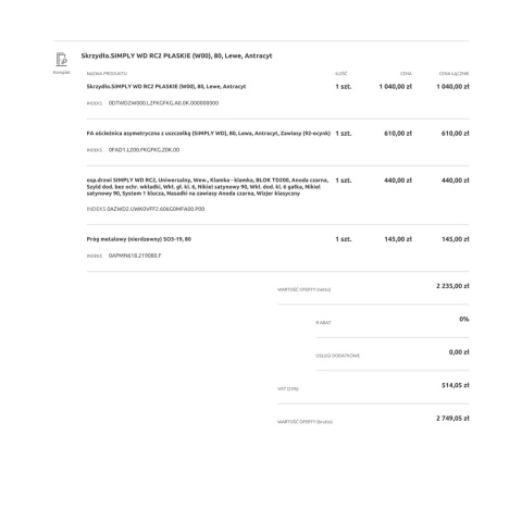 Drzwi Wejściowe GERDA SIMPLY RC2 do mieszkań Antracyt Pełne 60mm OUTLEET