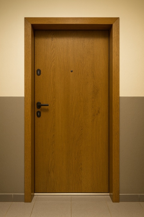 Drzwi Wejściowe GERDA SIMPLY RC2 do mieszkań Złoty Dąb Pełne 60mm SZYBKA REALIZACJA