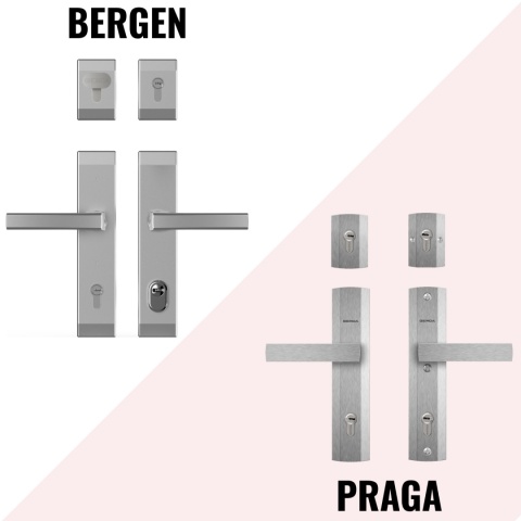 Klamki do drzwi GERDA Premium – modele Berlin i Praga, okucia do drzwi zewnętrznych