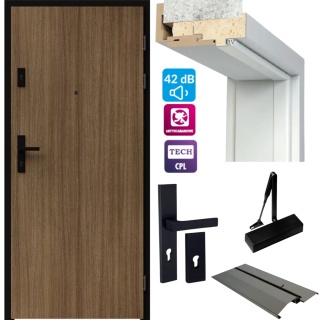 Drzwi wejściowe NEFRYT RC3 42Db DRE z ościeżnicą hybrydową Antywłamaniowe Kolory Konfiguracja