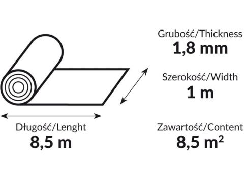Podkład Multi PRO 1,8mm 8,5m2 pod Panele Podłogowe Rolka