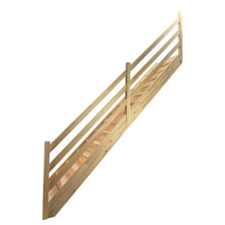 Schody MP MAX Ażurowe Balustrada drewniana Proste Sosnowe z podstopnicami