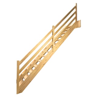 Schody MP MAX Ażurowe Balustrada drewniana Proste Sosnowe