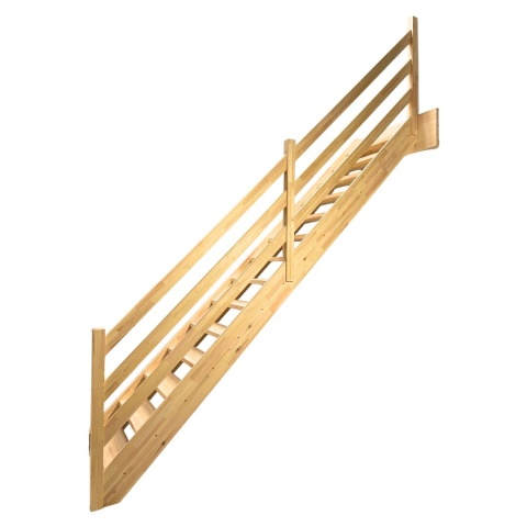 Schody MP MAX Ażurowe Balustrada drewniana Proste Sosnowe