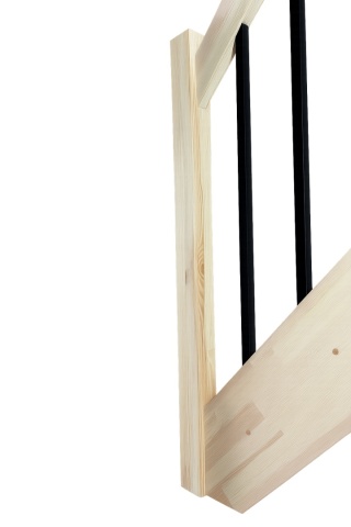 Schody MP MAX Ażurowe Tralka Czarna Pion 22x22 Proste Sosnowe Balustrada