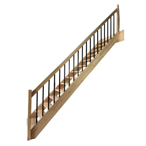 Schody MP MAX Ażurowe Tralka Czarna Pion 22x22 Proste Sosnowe Balustrada