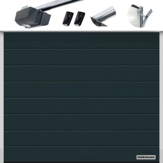 Brama 2500 x 2125 IsoMatic Garażowa Segmentowa Hormann z napędem Antracyt 7016 "M"