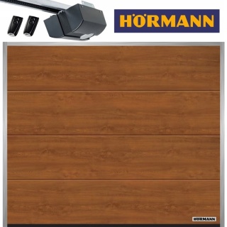 Brama 2500 x 2125 IsoMatic Garażowa Segmentowa Hormann z napędem Złoty Dąb "L"