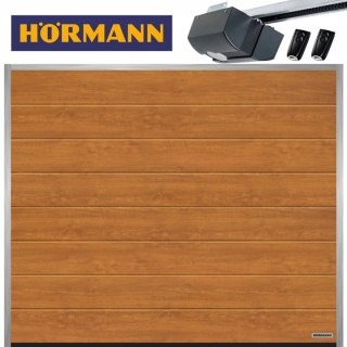 Brama 2500 x 2125 IsoMatic Garażowa Segmentowa Hormann z napędem Złoty Dąb "M"