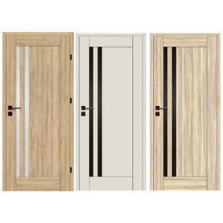 Drzwi Wewnętrzne Evi Voster Czarna Szyba / Mleczna Szyba